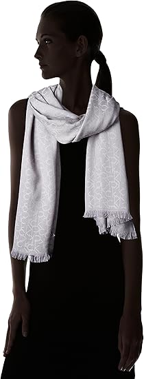 Calvin Klein - Lightweight Pashmina Scarf with Tonal Logo Pattern
