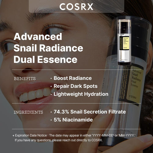 COSRX - Advanced Snail Radiance Dual Essence - Brandz On Demand - Premium, 100% Original Beauty and Lifestyle Products - Pakistan