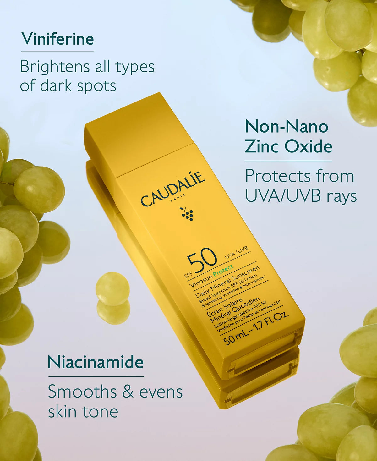 Caudalie - Vinosun Protect Daily Mineral Sunscreen SPF 50