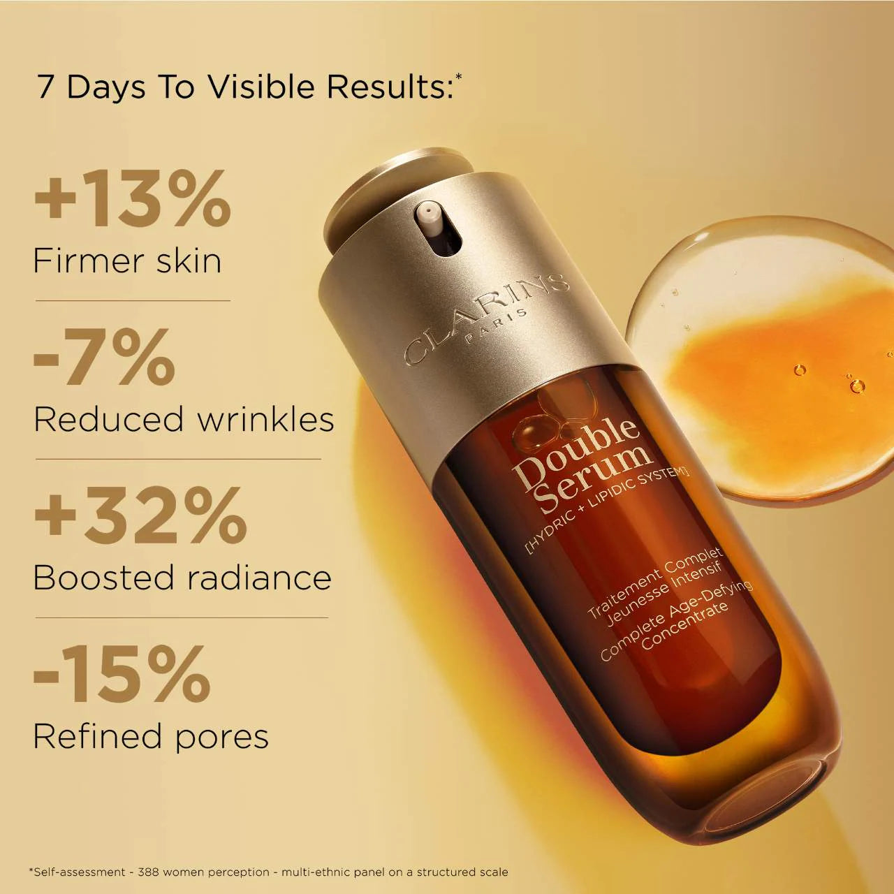 Clarins - Double Serum To Firm, Boost Radiance & Refine Pores