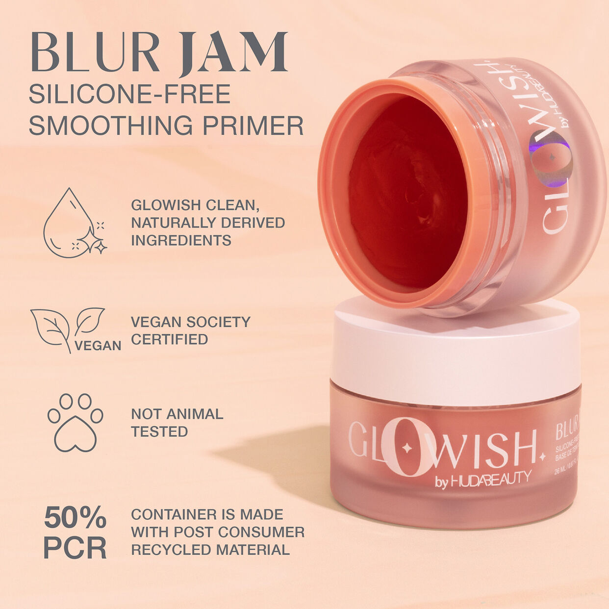 HUDA BEAUTY GloWish Blur Jam Silicone-Free Smoothing Primer