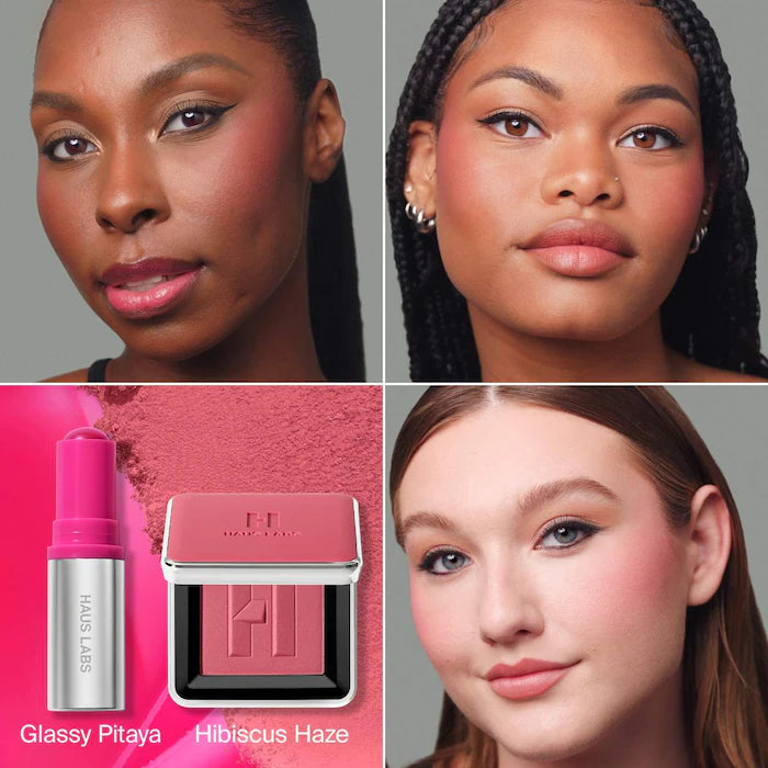 HAUS LABS BY LADY GAGA Color Fuse Glassy Blush Balm Stick + Powder Blush Set