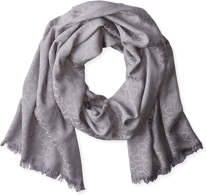 Calvin Klein - Lightweight Pashmina Scarf with Tonal Logo Pattern