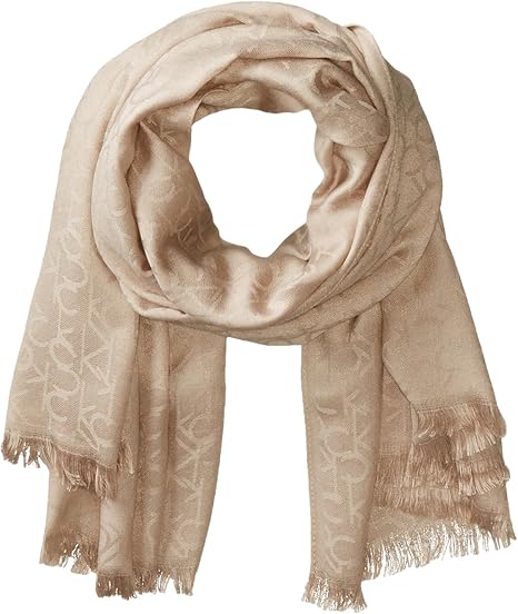 Calvin Klein - Lightweight Pashmina Scarf with Tonal Logo Pattern