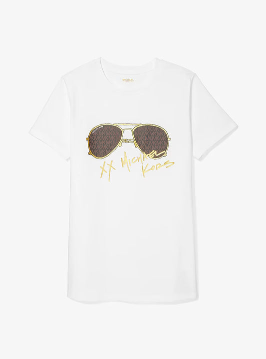 Michael Kors - Logo Aviator Print Organic Cotton T-Shirt