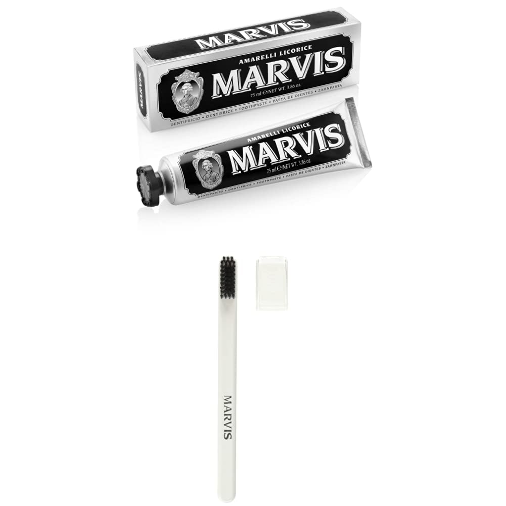 Marvis - Amarelli Licorice Toothpaste and Soft Bristle Toothbrush