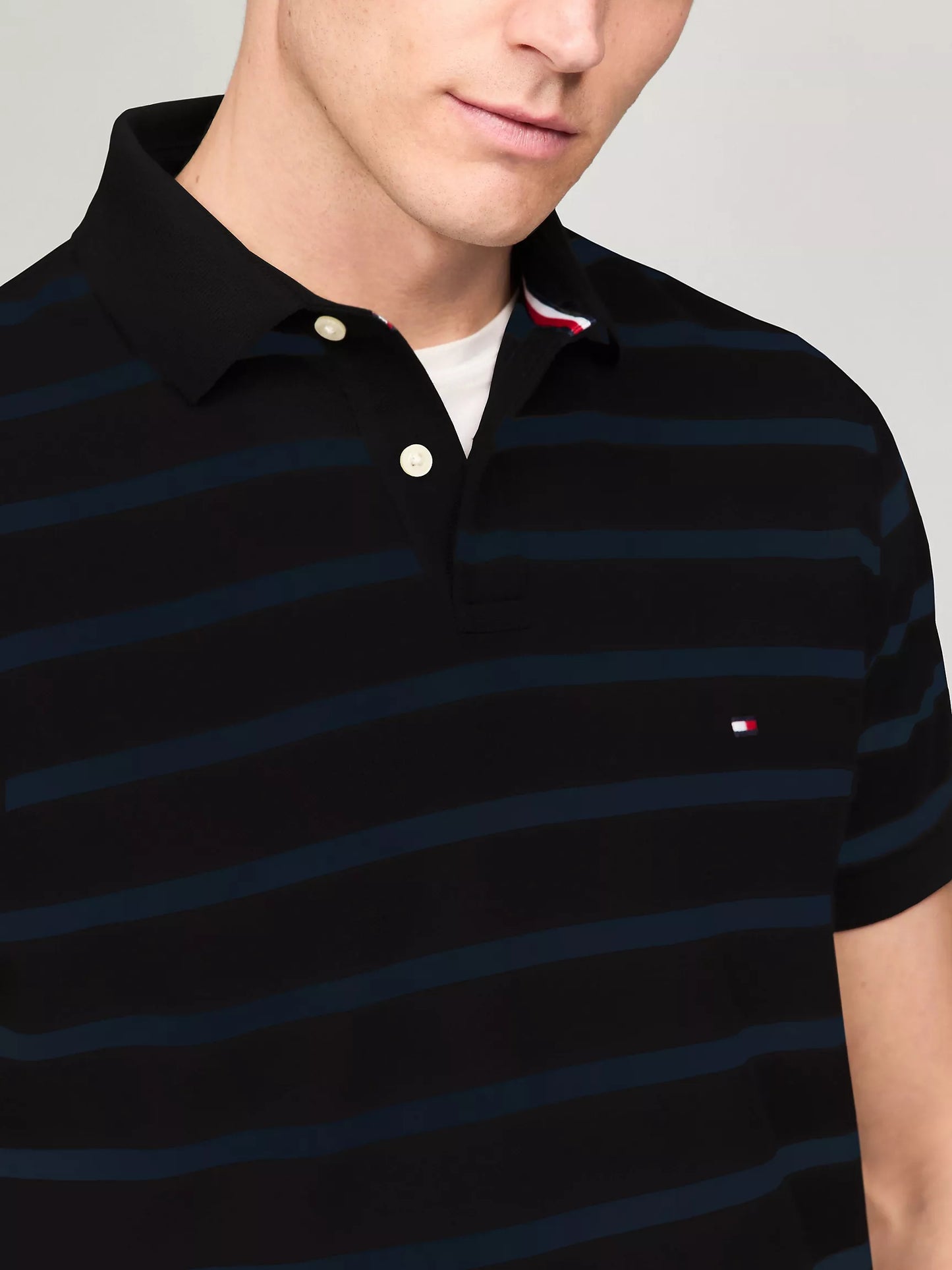 Tommy Hilfiger Regular Fit Stripe Wicking Polo