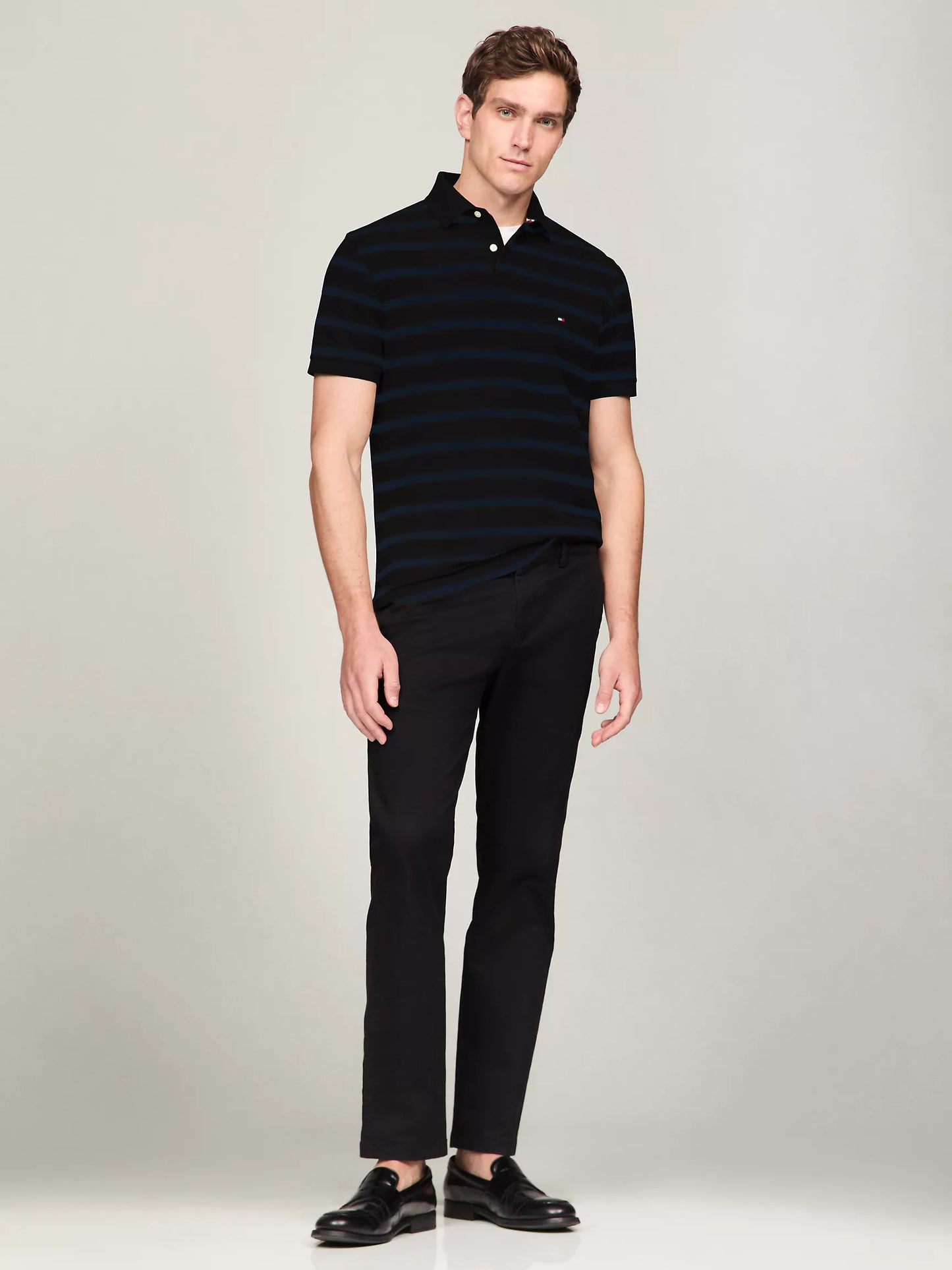 Tommy Hilfiger Regular Fit Stripe Wicking Polo