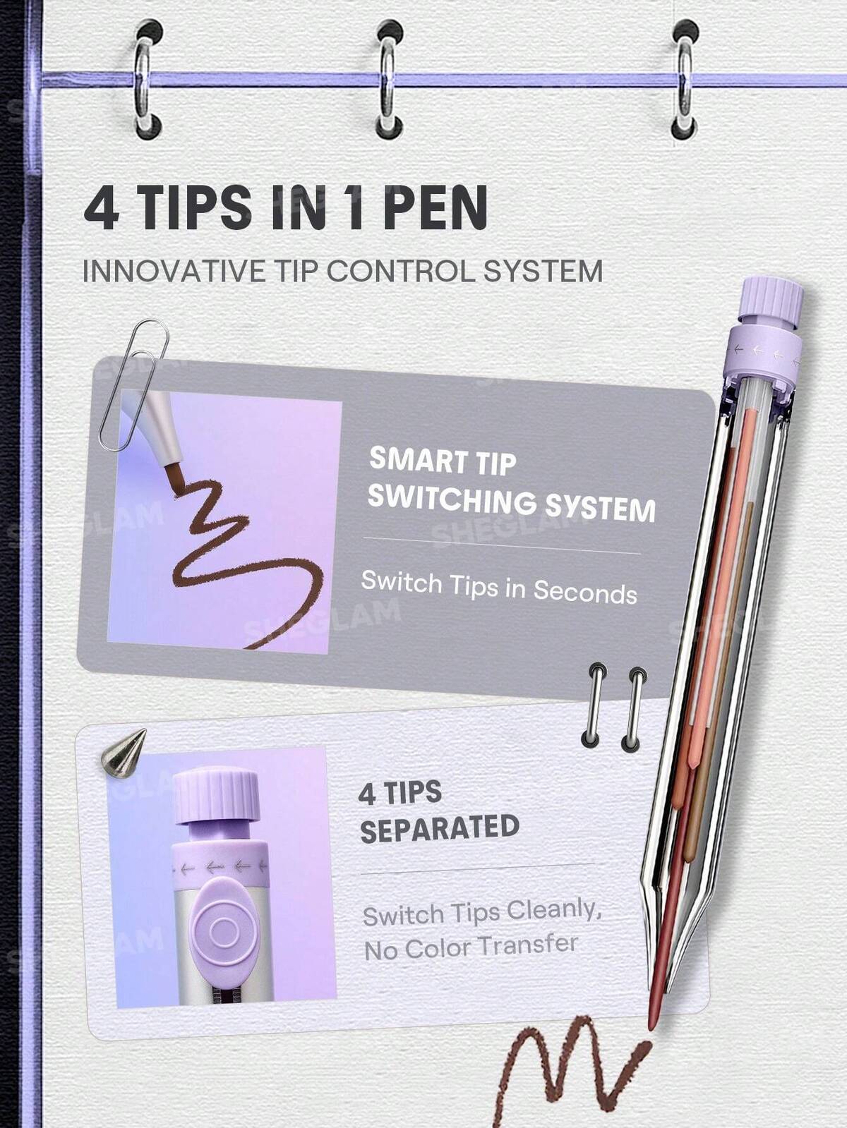 SHEGLAM - The Everywhere 4-In-1 Pen-Multicolor