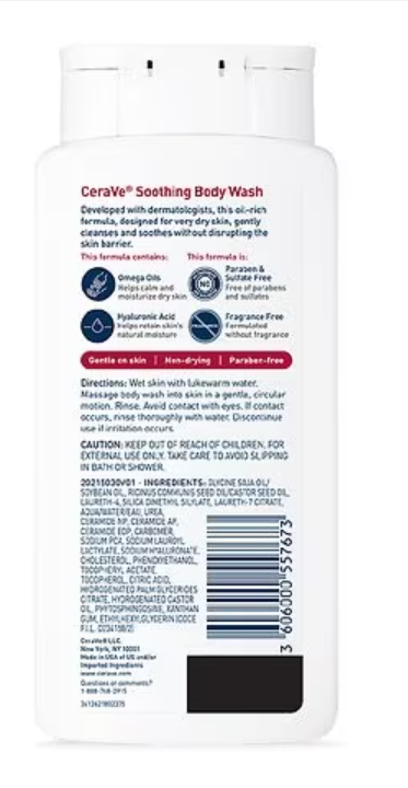 CeraVe Soothing Body Wash for Dry Skin