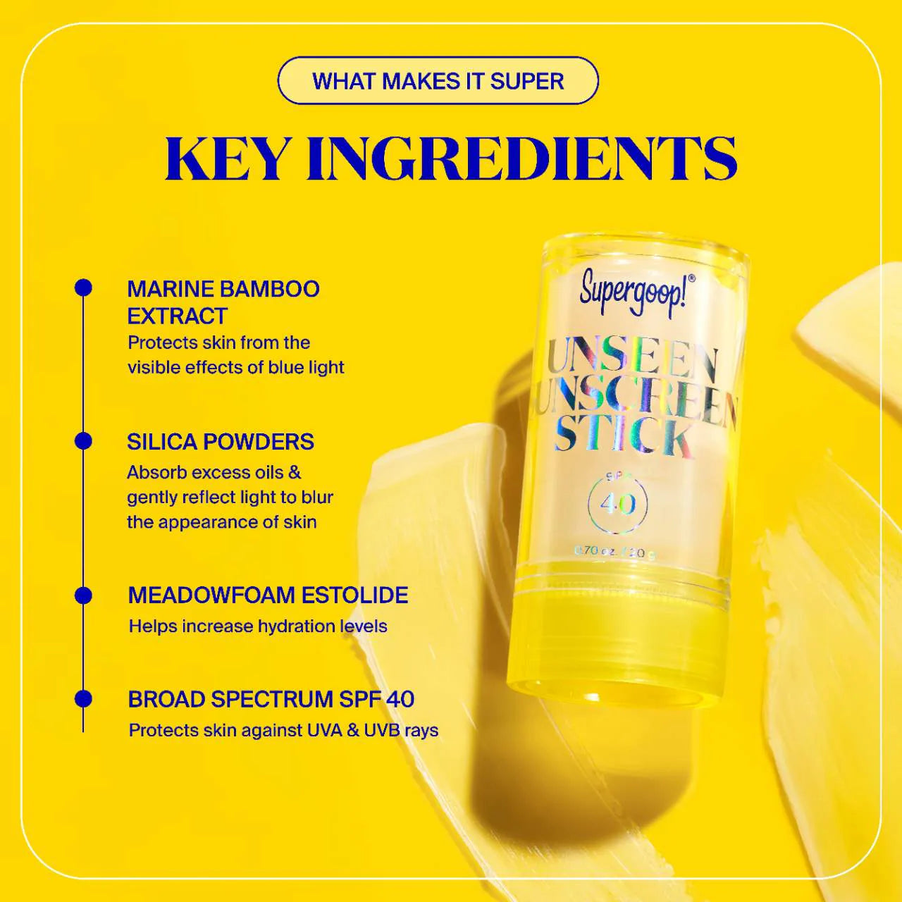 Supergoop! Unseen Sunscreen Stick SPF 40 Invisible Sun Protection