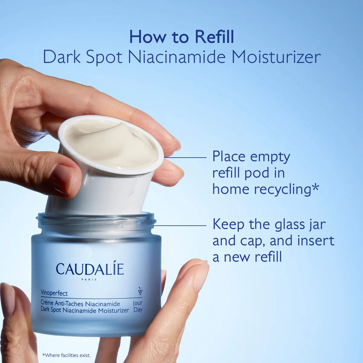 Caudalie Vinoperfect Dark Spot Brightening Refillable Moisturizer with Niacinamide