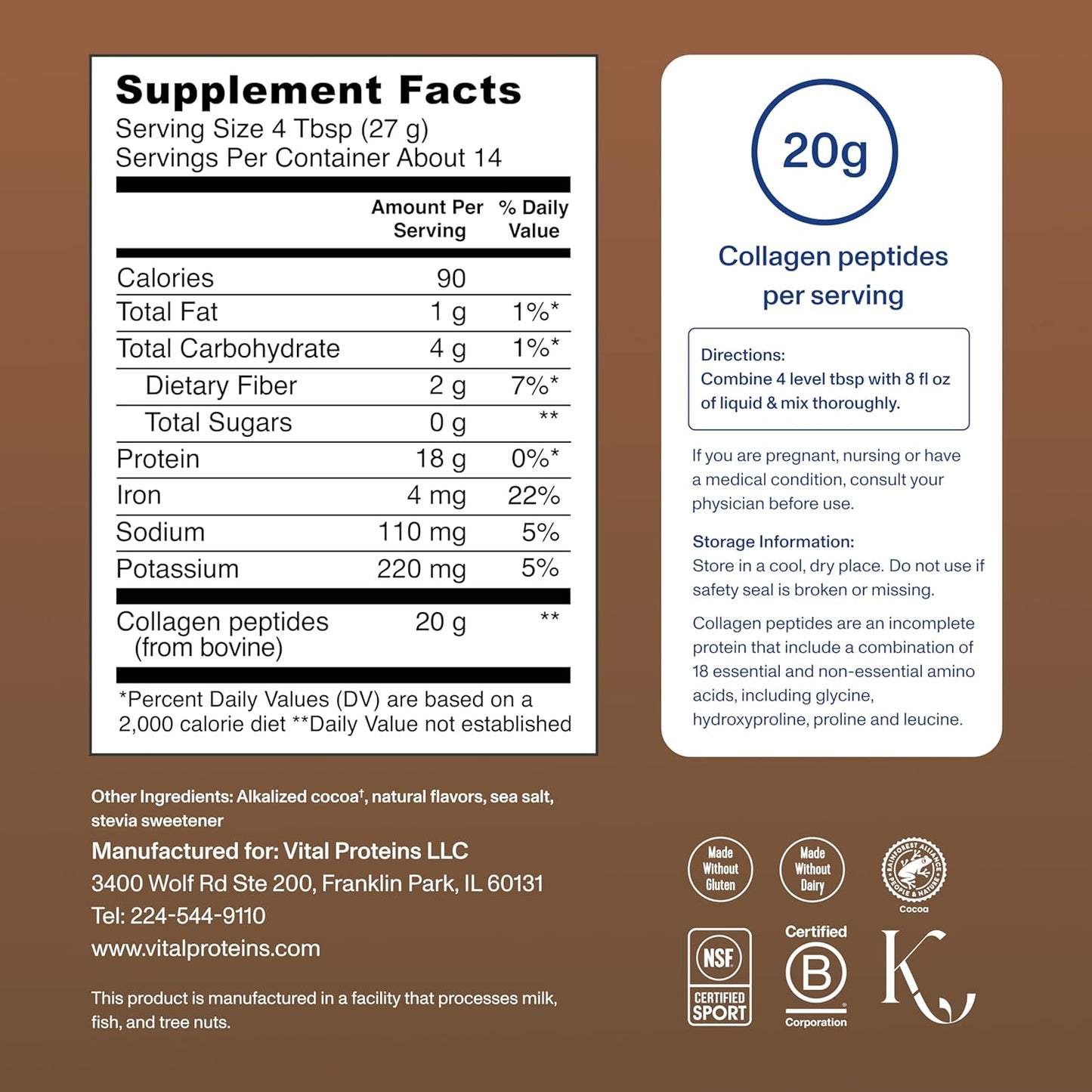 Vital Proteins - Chocolate Collagen Peptides