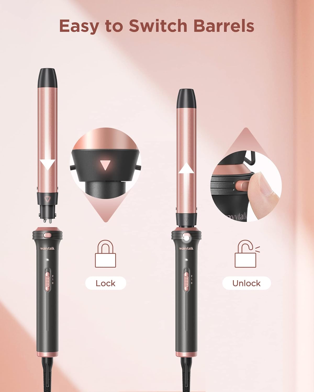Wavytalk 5 in 1 Curling Iron Set with Curling Brush