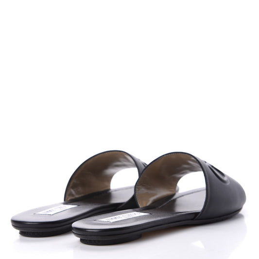 JIMMY CHOO Tiaret Calfskin Tiaret Flat slides - Black - Brandz On Demand - Premium, 100% Original Beauty and Lifestyle Products - Pakistan