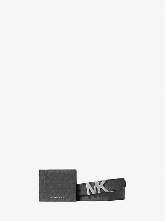 Michael Kors - Signature Logo Wallet and Reversible Belt Gift Set