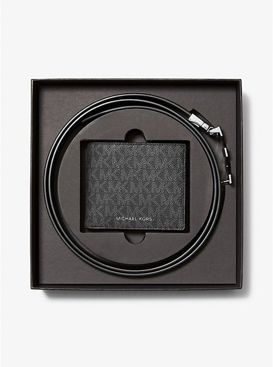 Michael Kors - Signature Logo Wallet and Reversible Belt Gift Set