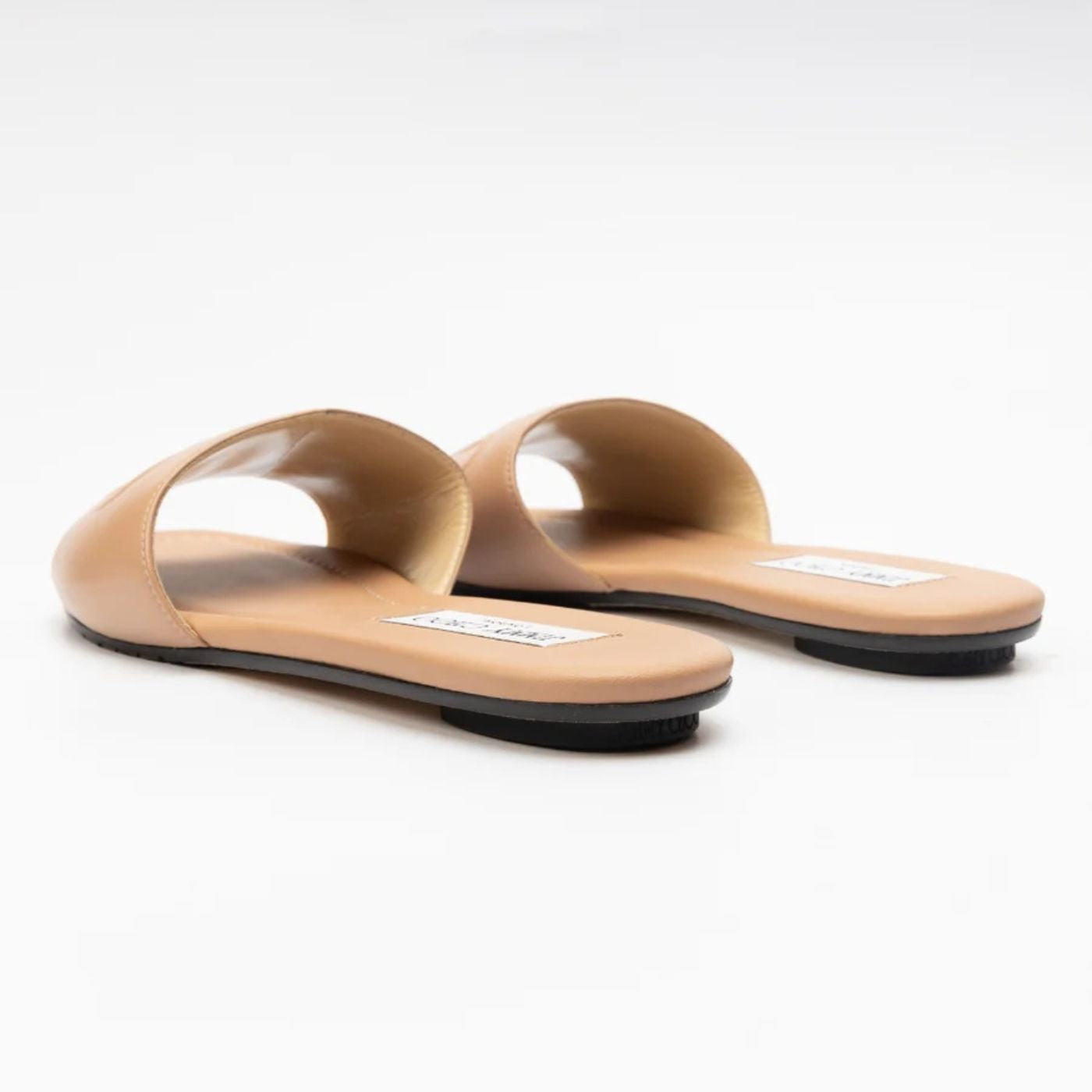 JIMMY CHOO Tiaret Calfskin Flats – Beige