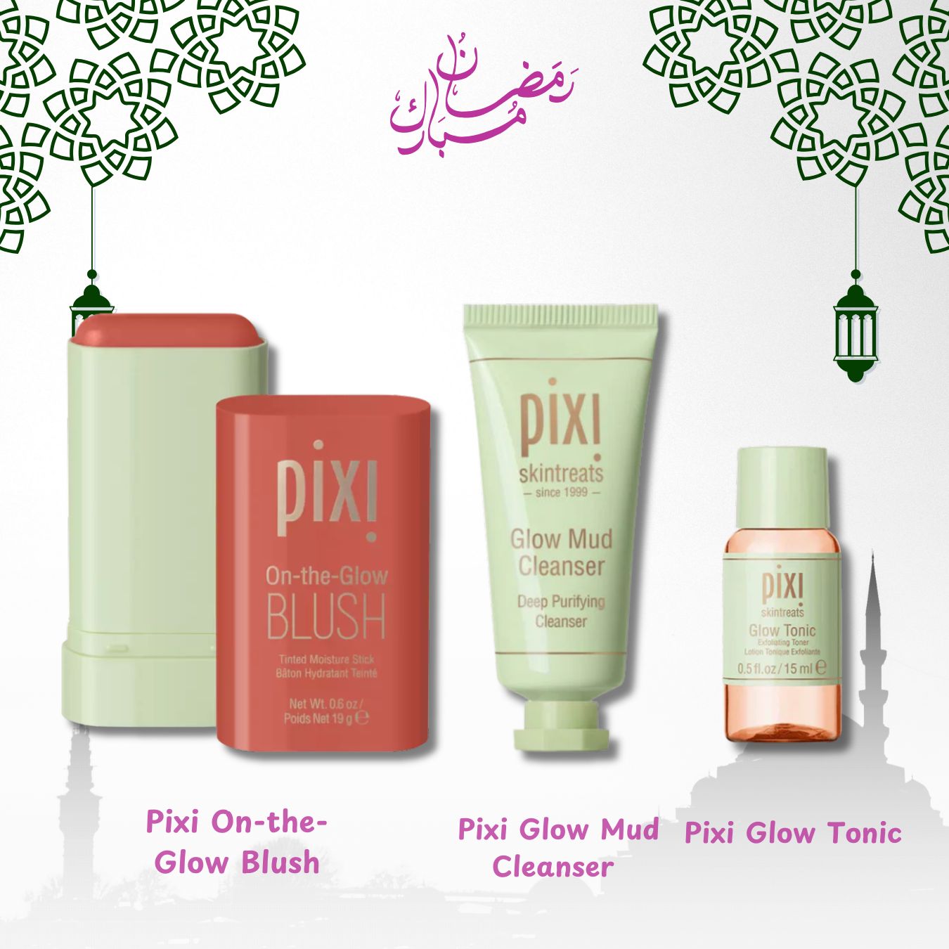 Ramadan Special: Pixi On-the-Glow Blush + Pixi Glow Mud Cleanser + Pixi Glow Tonic