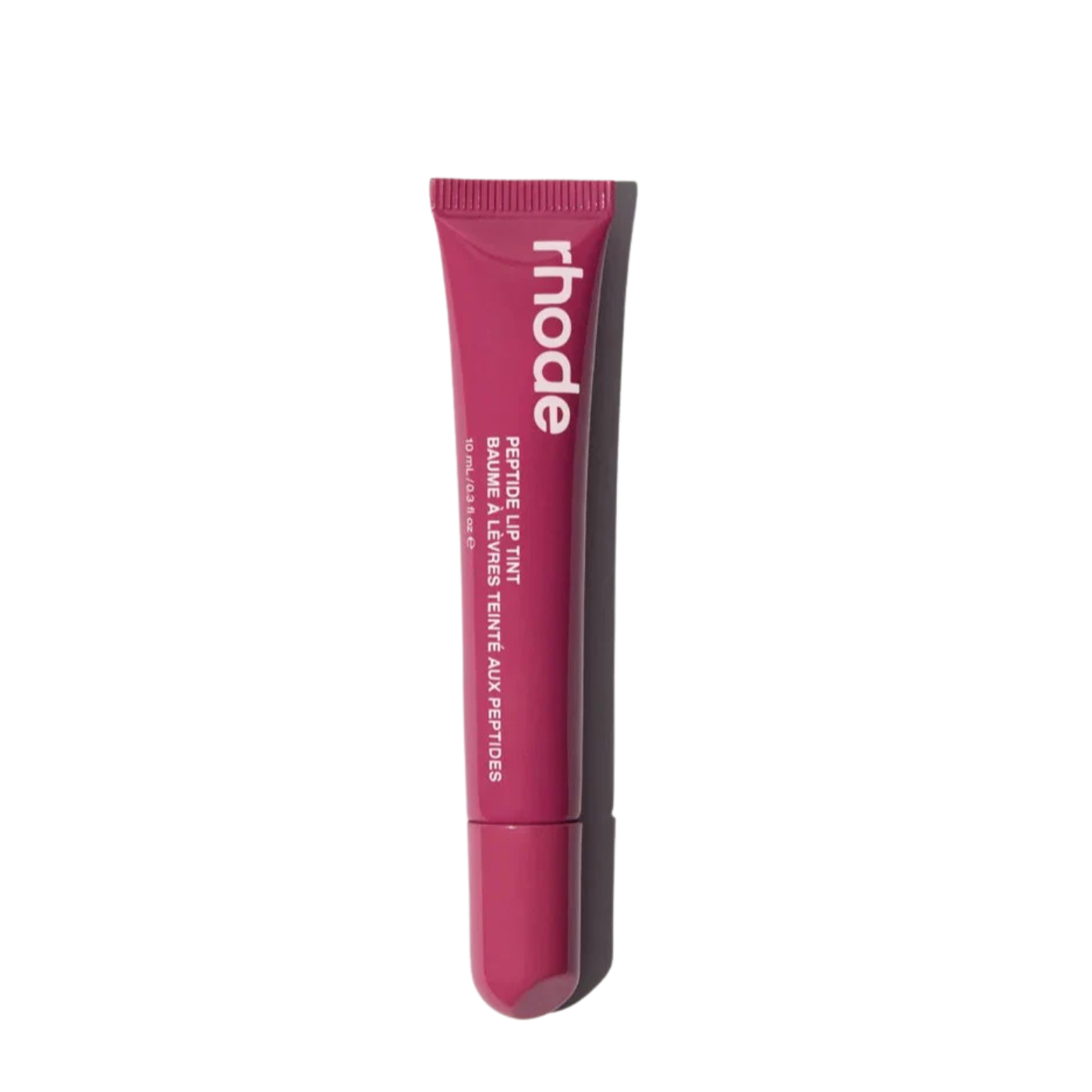 Rhode Peptide Lip Tint tube next to peptide ingredient visuals