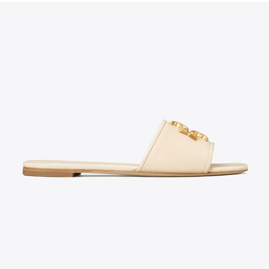 TORY BURCH New Cream/ Goat Leather Eleanor Slide Flats