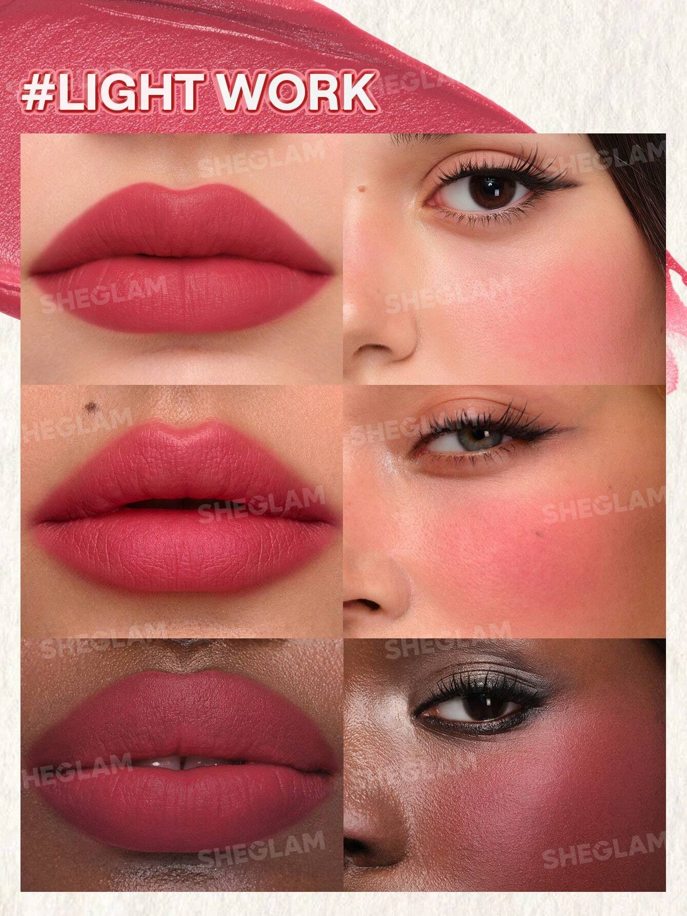 SHEGLAM - Air Plush Lip & Cheek Cream Blush - 028 Light Work shade
