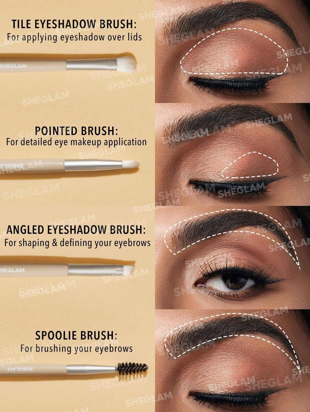 SHEGLAM - 101 Eye Essentials Brush Set With Bag