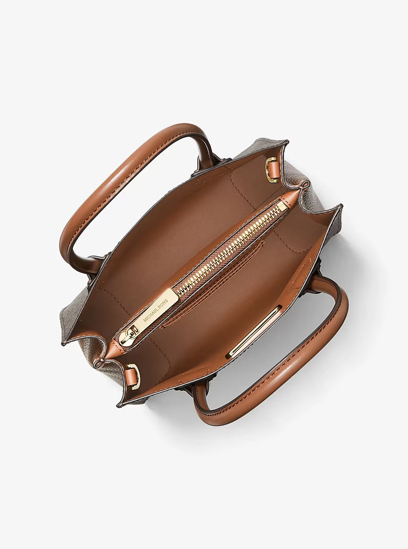 Michael Kors - Mercer Medium Logo and Leather Accordion Crossbody Bag
