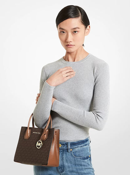Michael Kors - Mercer Medium Logo and Leather Accordion Crossbody Bag