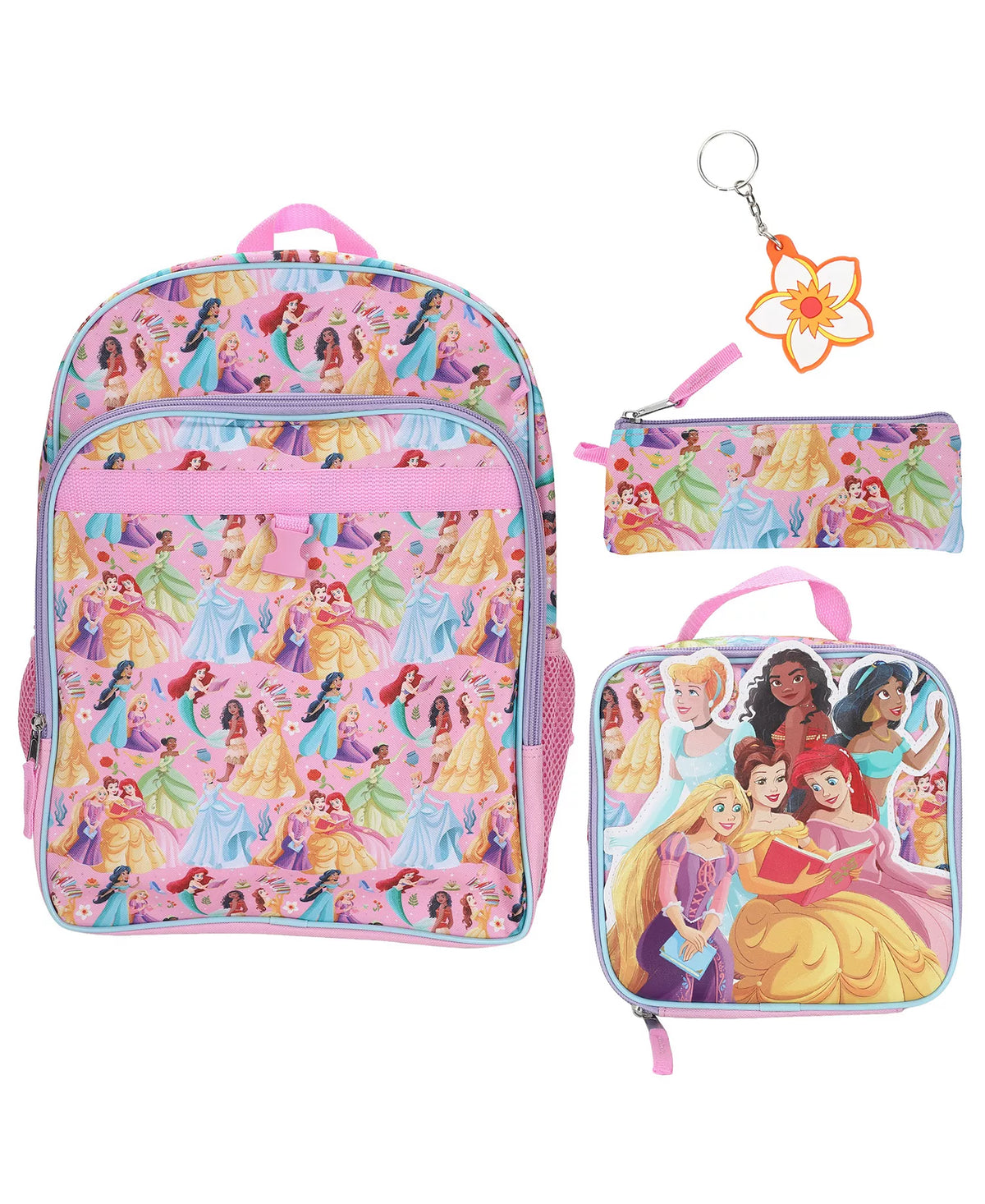 Disney Princess - Girls All Over Print Backpack 4-Piece Set