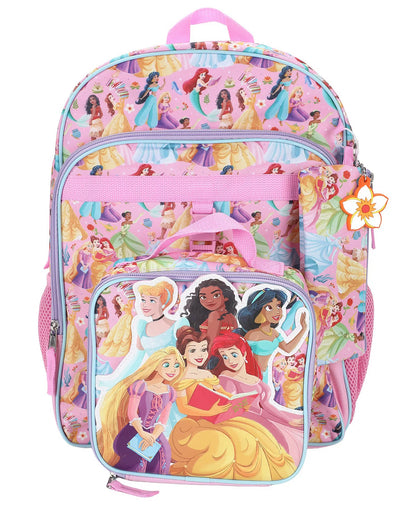 Disney Princess - Girls All Over Print Backpack 4-Piece Set