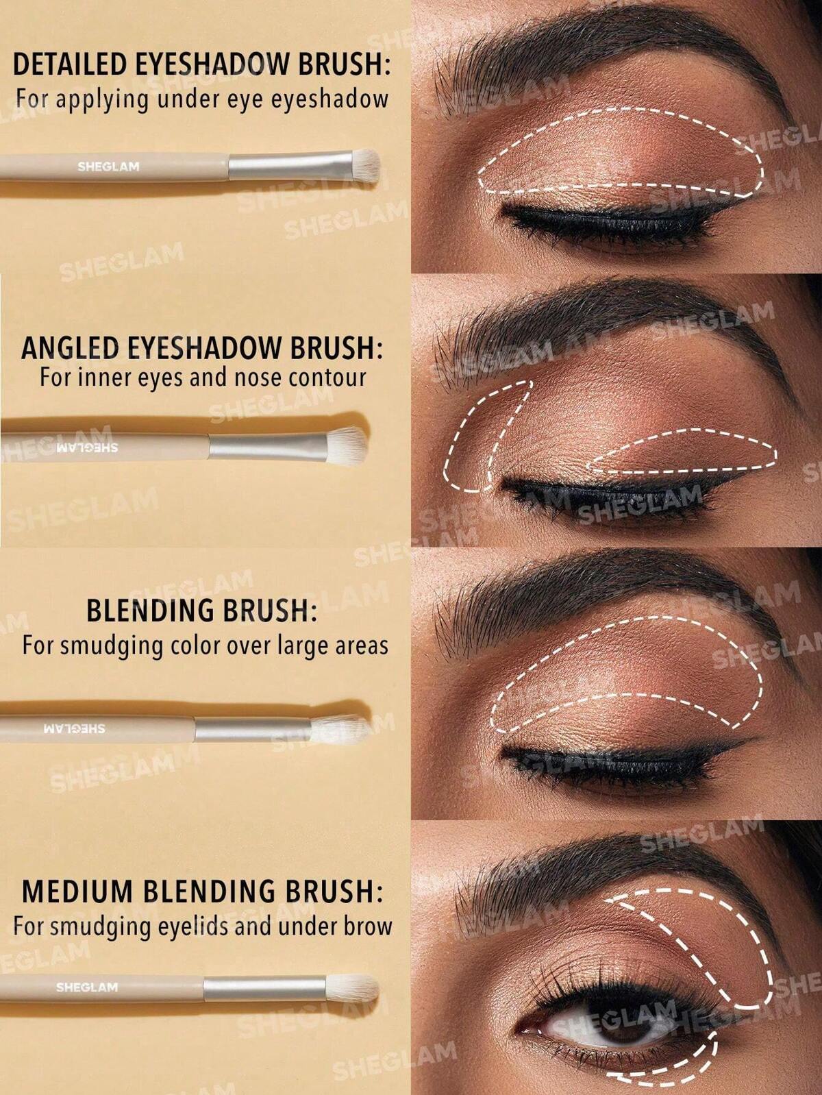 SHEGLAM - 101 Eye Essentials Brush Set With Bag