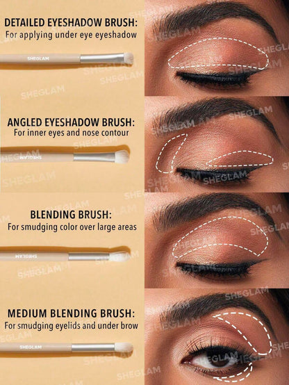 SHEGLAM - 101 Eye Essentials Brush Set With Bag