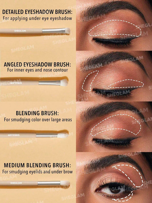 SHEGLAM - 101 Eye Essentials Brush Set With Bag