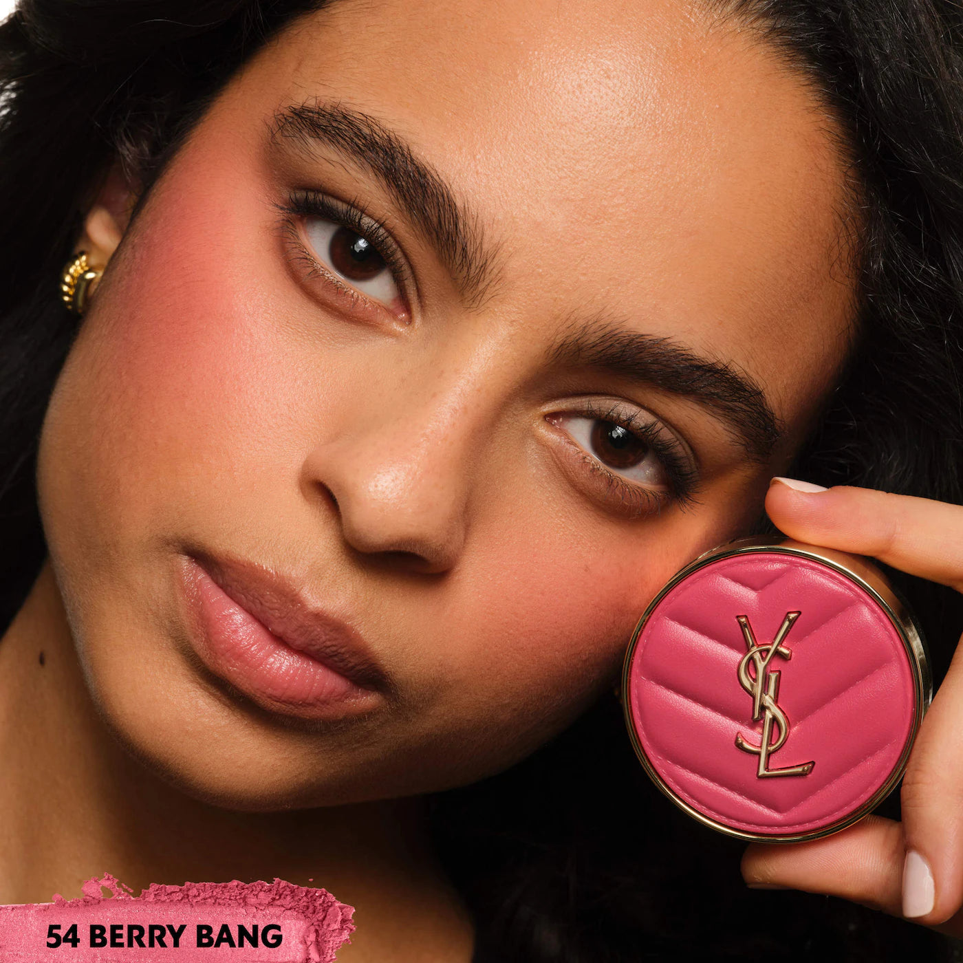 ysl blush - 54 berry bang shade applied