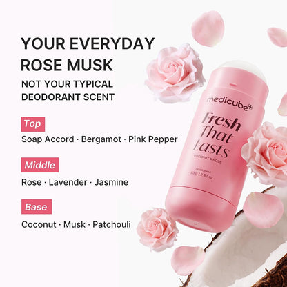 Medicube - Deodorant with PDRN, Rose Musk Scent, Fresh Odor Control