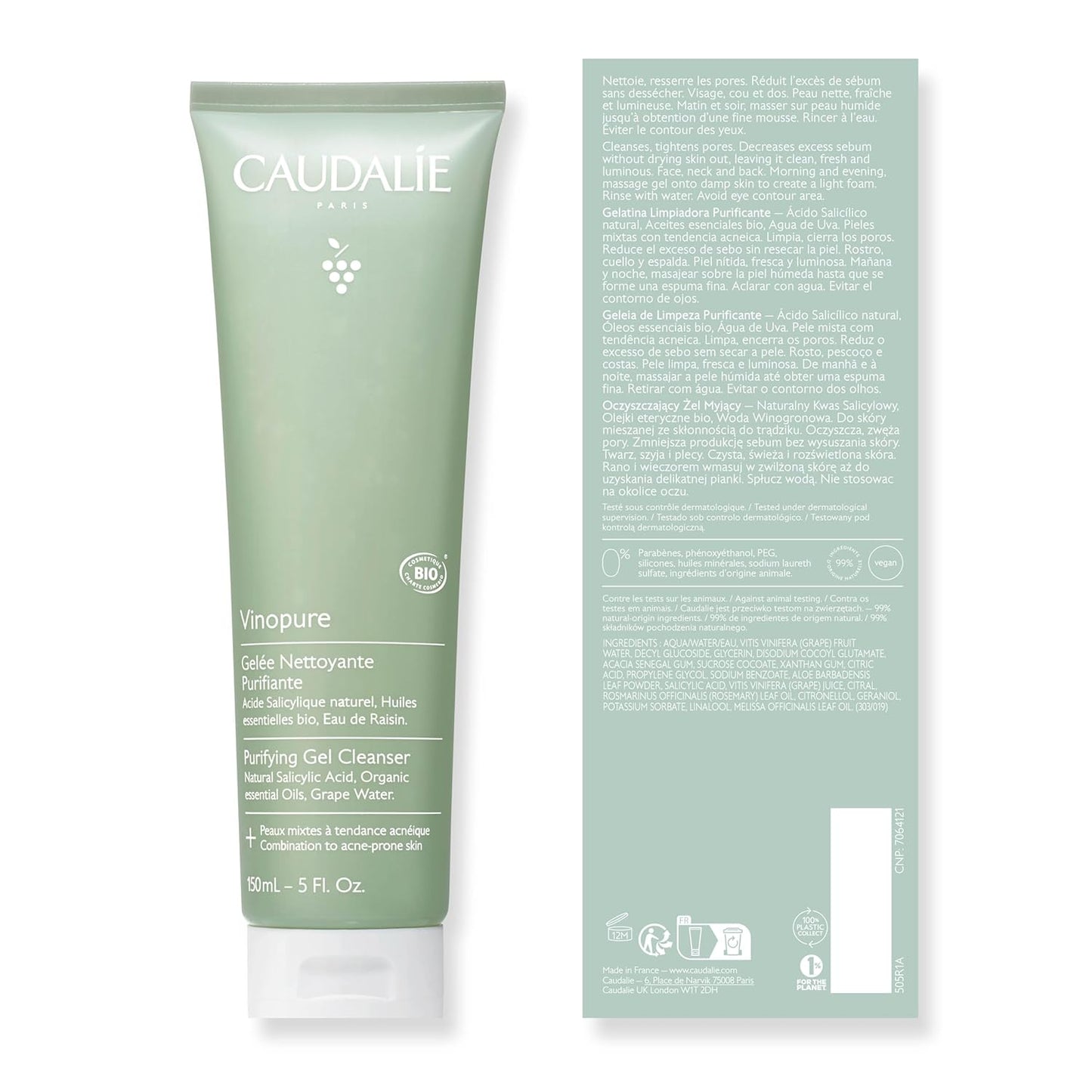 Caudalie - Vinopure Salicylic Acid Cleanser