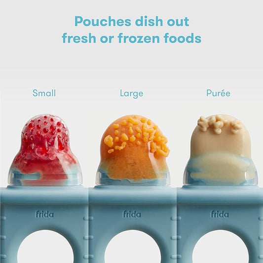 Frida Baby Push Pop Feeder, Baby Fruit Feeder -3 count ( Blue or Teal color) ASSORTED