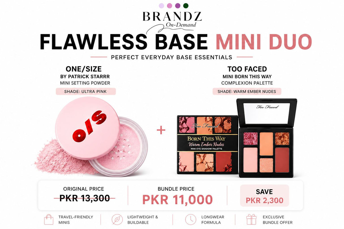 Bundle 3: Flawless Base Mini Duo (Ultra Pink + Warm Amber Nude)