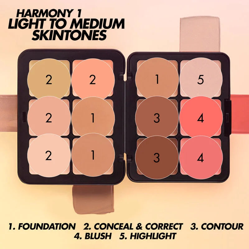 HD SKIN FACE ESSENTIALS PALETTE WITH HIGHLIGHTERS