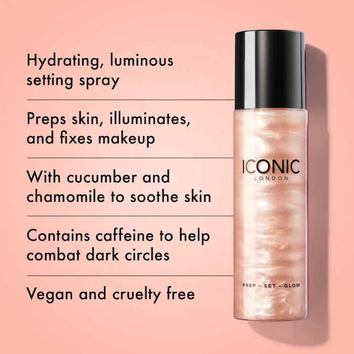 Iconic London Glow Goals Setting Spray And Highlighter Set
