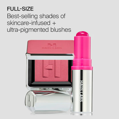 HAUS LABS BY LADY GAGA Color Fuse Glassy Blush Balm Stick + Powder Blush Set