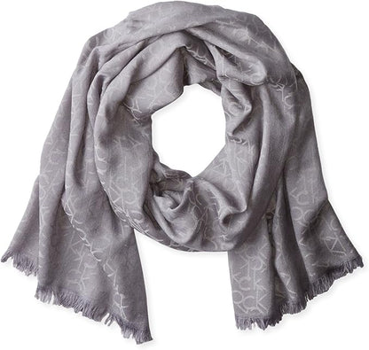 Calvin Klein - Lightweight Pashmina Scarf with Tonal Logo Pattern