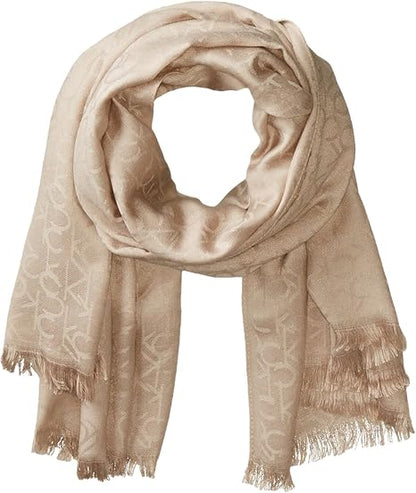 Calvin Klein - Lightweight Pashmina Scarf with Tonal Logo Pattern