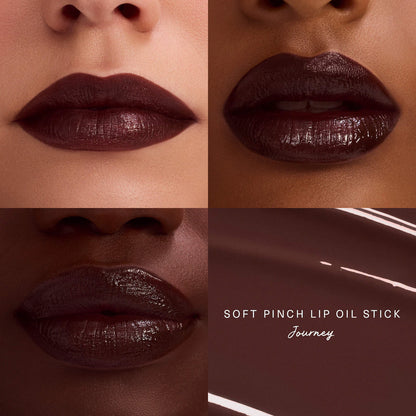 rare beauty soft pinch lip oil stick in deep brown shade