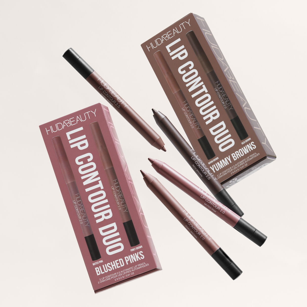 HUDA BEAUTY Lip Contour Mini Duo Blushed Pinks