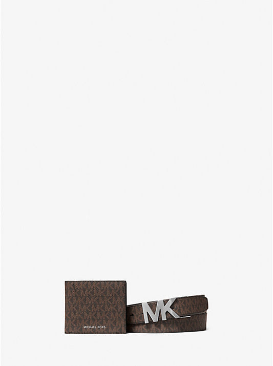 Michael Kors - Signature Logo Wallet and Reversible Belt Gift Set