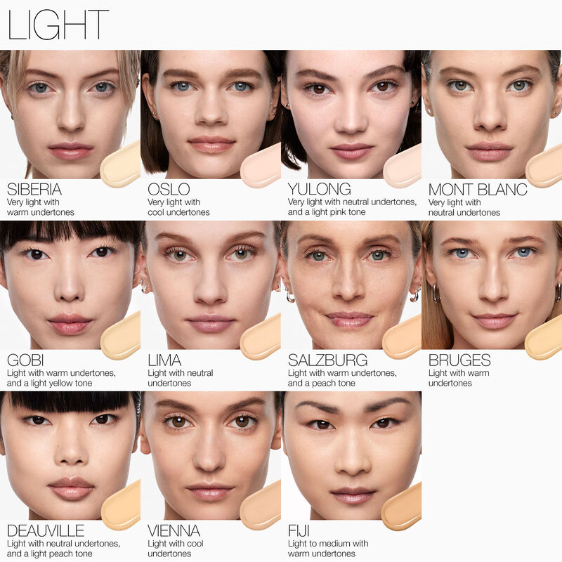 Nars natural matte longwear foundation swatches and shades