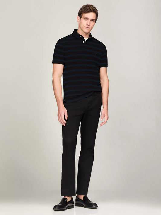 Tommy Hilfiger Regular Fit Stripe Wicking Polo