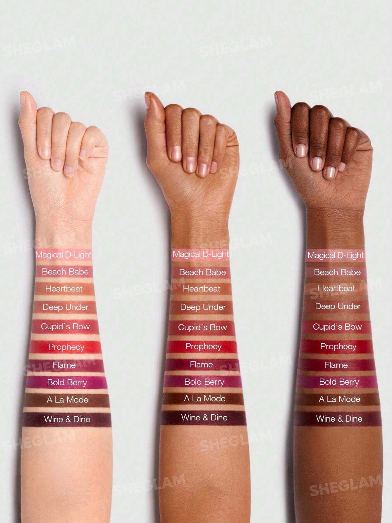 sheglam starlight velvet lipstick shades